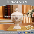 High quality decoration carved white ceramic tea jar
